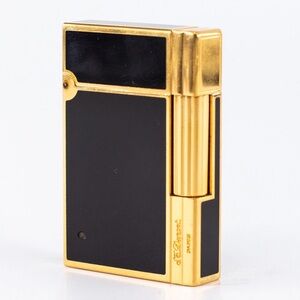 Rare Vintage  DuPont Gatsby Lighter Gold and Plated With Black Lacquer(Authentic